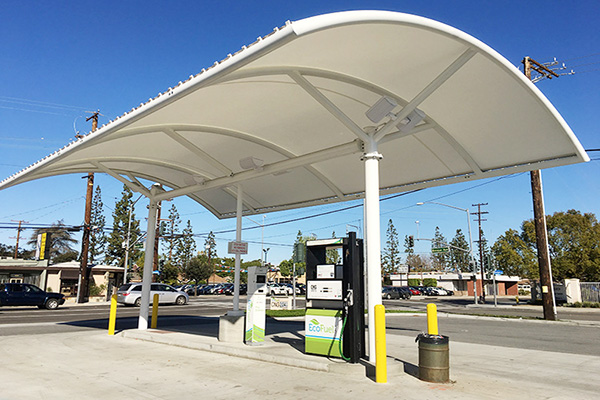 天津張拉膜公司講解充電樁膜結構車棚安全需要注意的事項？